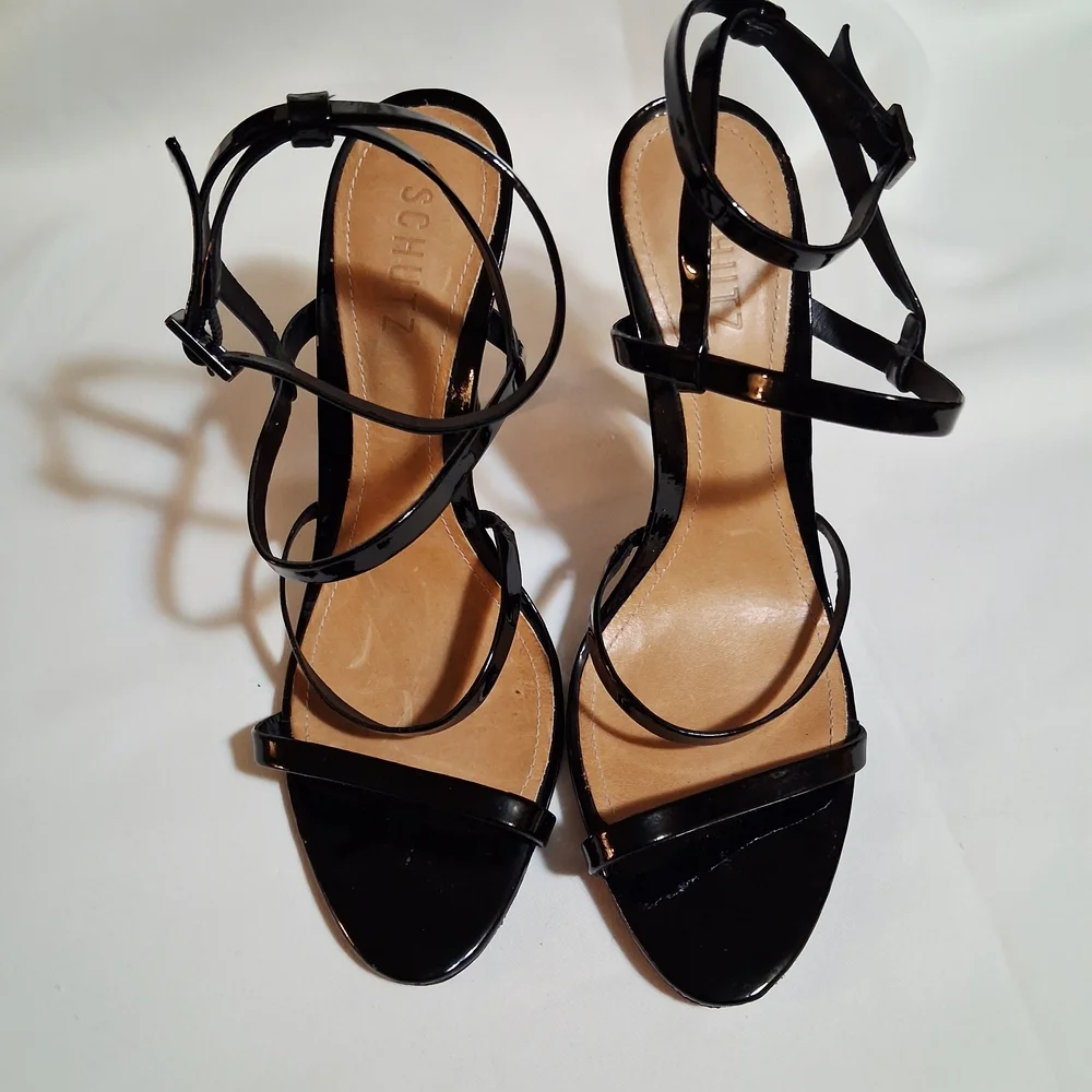 SCHUTZ Black Ilara Strappy Heels Size 9 B‎